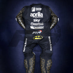 Maverick Vinales Aprilia Winter Test 2024 Motorcycle Leather Racing Suit Original Back