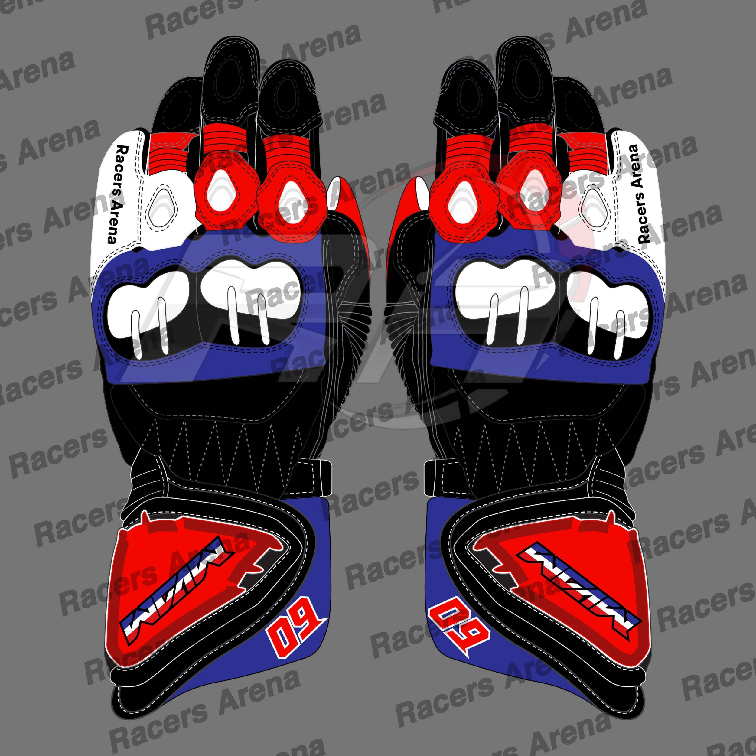 Michael van der Mark BMW Rokit SBK 2023 Motorbike Leather Racing Gloves