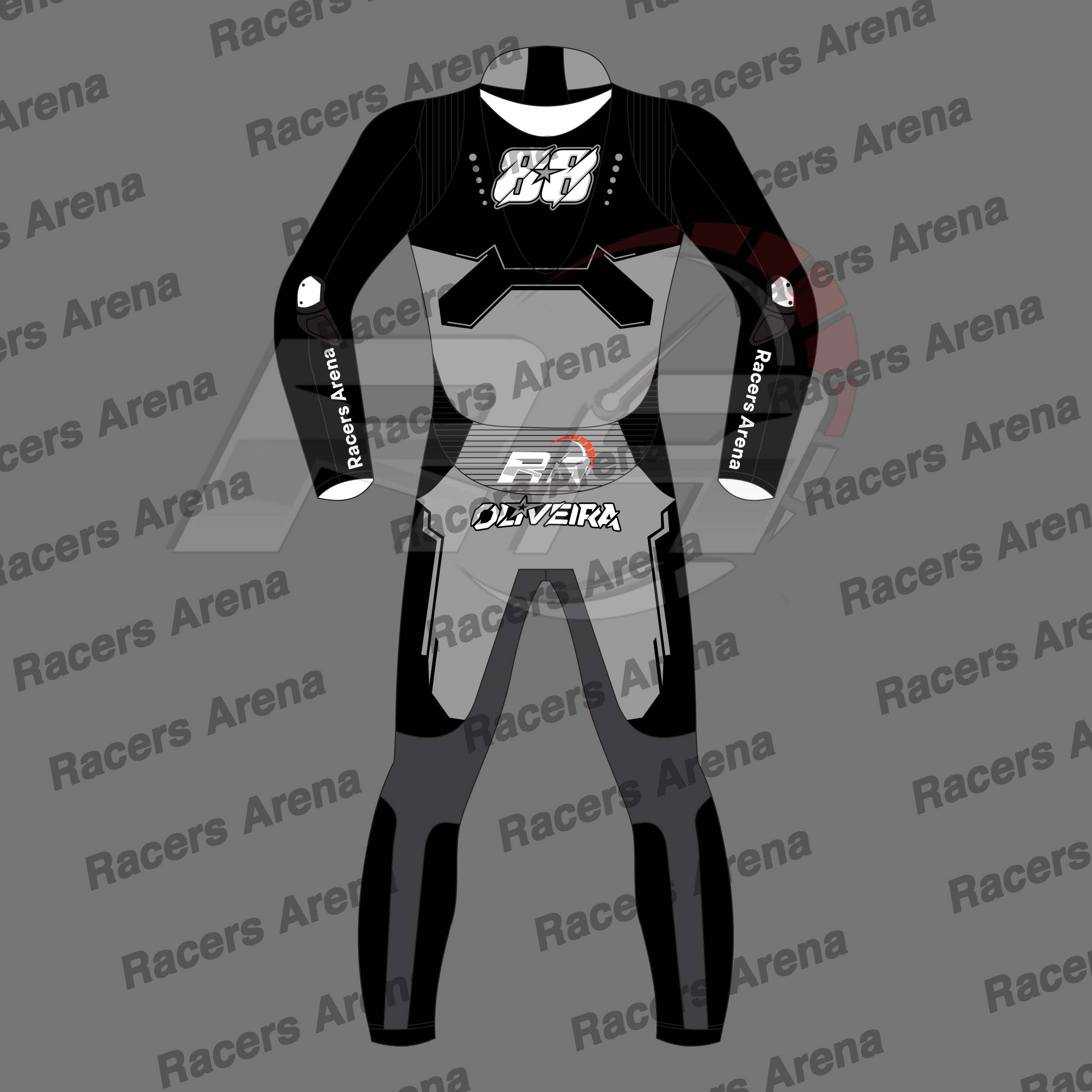 Miguel Oliveira Winter Test 2025 Motorcycle Leather Race Suit Back
