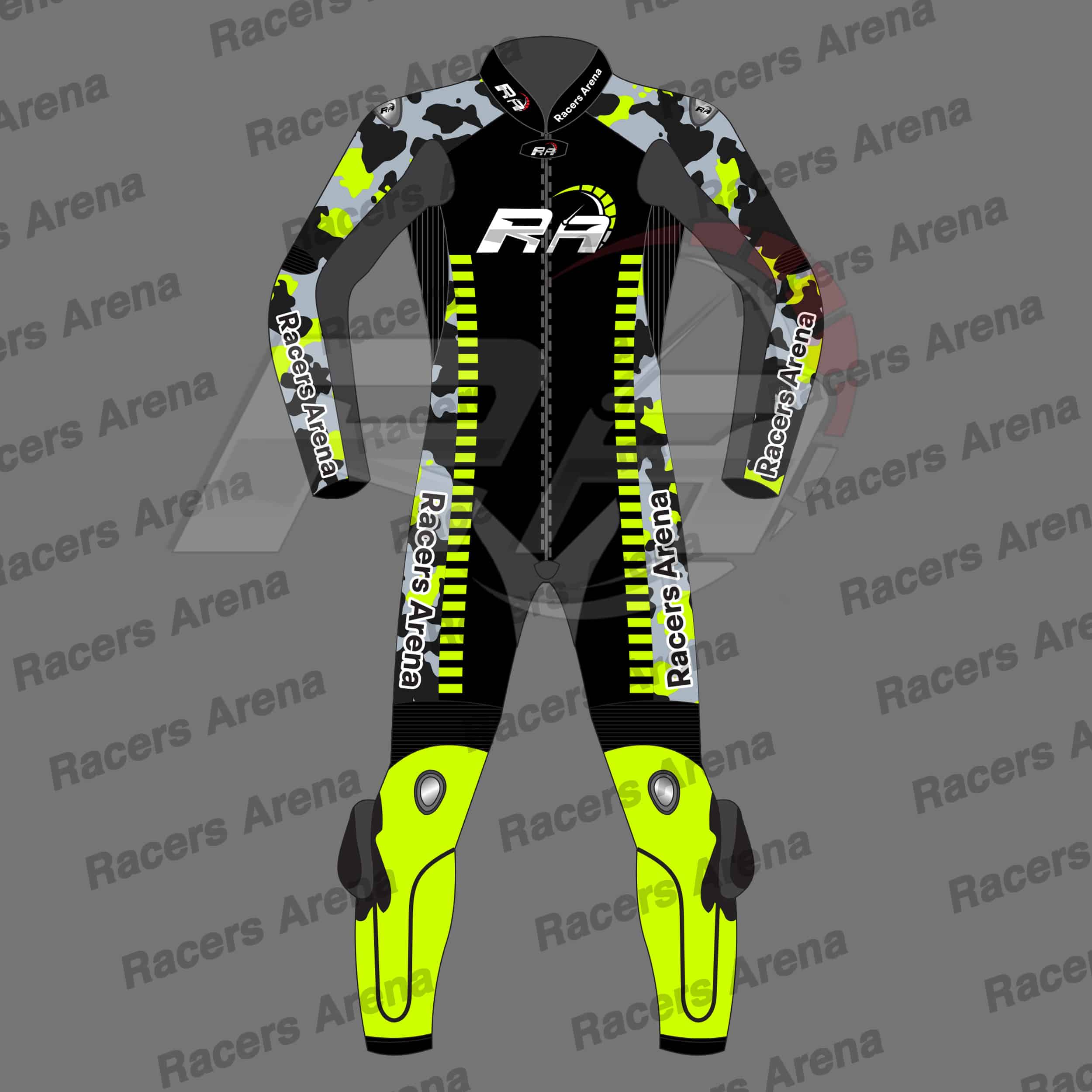 Racers Arena Camo Energy Leather Race Suit