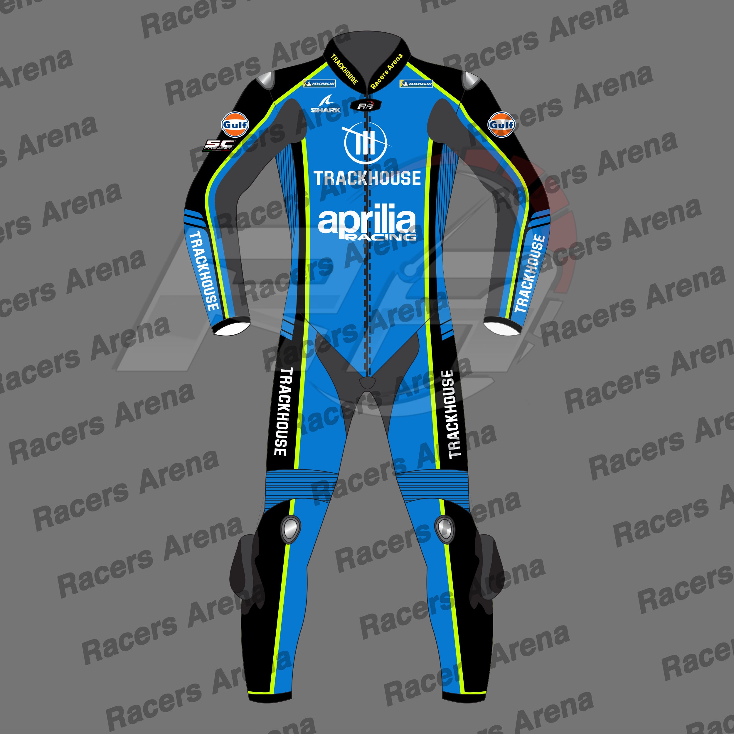 Raul Fernandez Aprilia Trackhouse MotoGP 2026 Leather Racing Suit Front