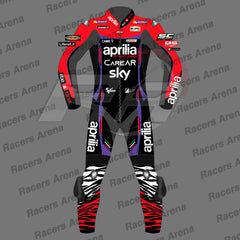 Aleix Espargaro Aprilia MotoGP 2023 Motorcycle Leather Racing Suit Front