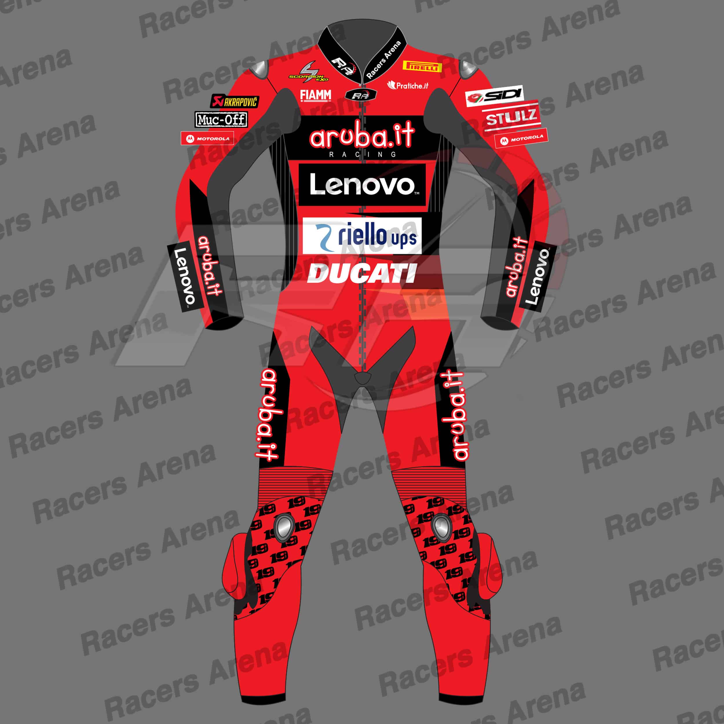 Alvaro Bautista Ducati Aruba.it SBK 2023 Motorcycle Race Suit Front