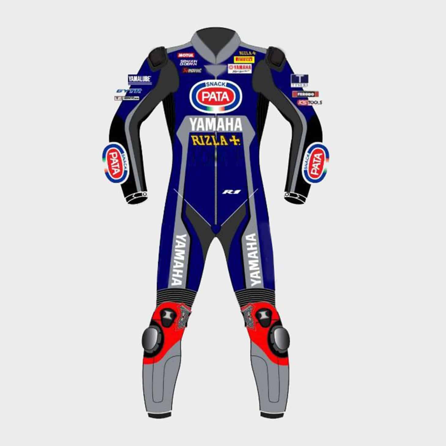 Pata Yamaha Motorcycle Leather Suit 2020 Front